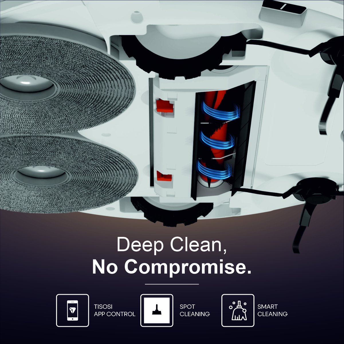 TISOSI FLOBOT VR10 ULTRA Robot Vacuum with 8000Pa Suction & Edge to Edge Cleaning | AI 3D Obstacle Avoidance | Vacuum & Mop | App & Voice Control for Indian Homes - Image 8