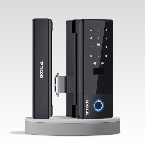 Tisosi T-GL2 Smart Lock, Digital Glass Door Lock, With Fingerprint, Password, IC Card, Remote, Key, Tisosi App
