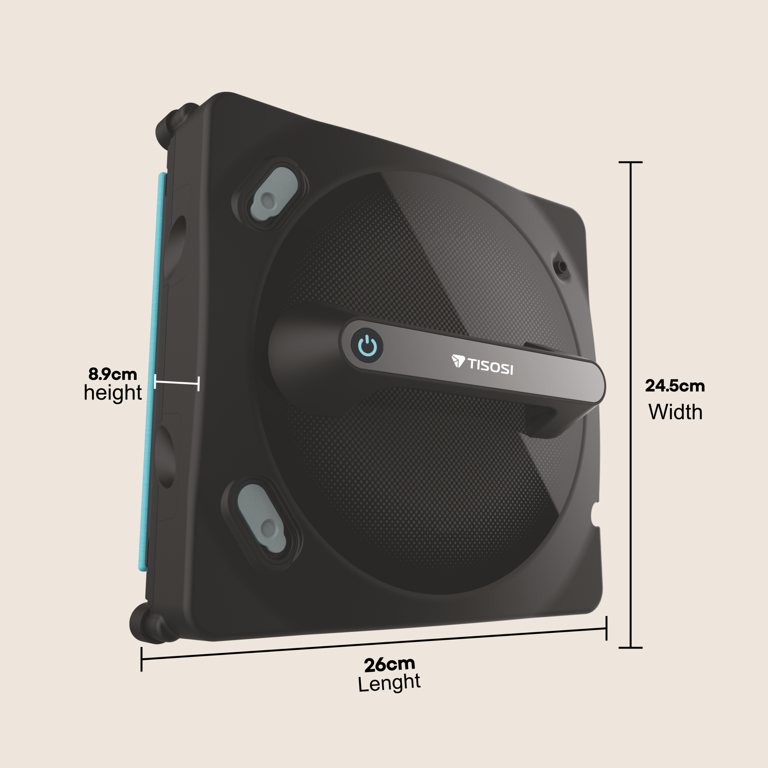 TISOSI PANAROBO W-1T Window Cleaning Robot with Vibration, Dual Nozzles with Ultrasonic Spray, High Cleaning Performance with 4 Auto Paths, App/Remote Control, 2600Pa Suction, Anti-Slip System - Image 2